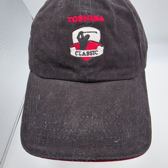 Toshiba Classic Volunteer Adjustable Black Red Baseball Cap Hat Sports Golf - Picture 9 of 9